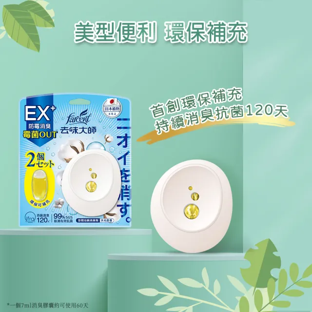 【去味大師】抗菌浴廁消臭劑/芳香劑 7ml正裝+7ml補充包(晨晞麝香/淨柔花香/朝露凝香/沐光皂香)