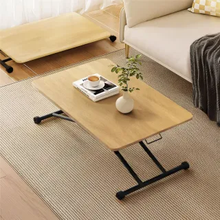 【IHouse】台灣製木心板 100CM升降桌(書桌/餐桌/電腦桌/多功能桌/摺疊桌/折疊桌)