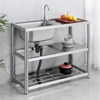 【匠俱】頂級款左右兩用 全不鏽鋼90CM洗台+平台水槽(3尺 洗手台/洗碗槽/洗衣槽/流理台)