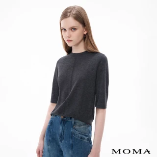 【MOMA】簡約 M+ 柔軟層次羊毛針織五分袖上衣(兩色)
