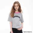 【MOMA】跳色領雙重字母刺繡側開衩上衣(兩色)