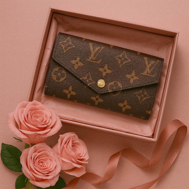 【Louis Vuitton 路易威登】SARAH 經典老花 信封翻蓋長夾 錢包(M62235 M62234 M60531)