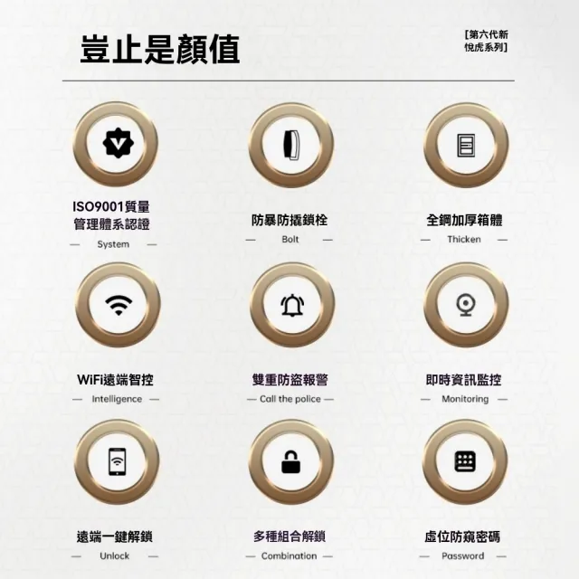 【虎牌】小型保險櫃家用35cm高可入牆入衣櫃密碼指紋WiFi款(保險櫃/保險箱)