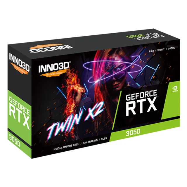 【Inno3D 映眾】GeForce RTX 3050 6GB GDDR6 TWIN X2 V2 雙風扇顯示卡 (N30502-06D6-1880VA60)