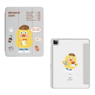 【TOYSELECT】早午餐兄弟小黃鴨咖啡師iPad三折保護殼