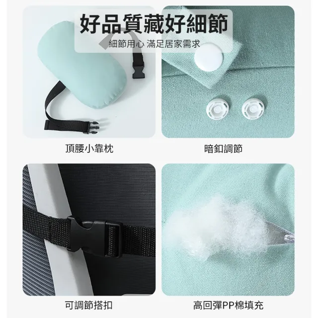 【MR.Easy】圓枕可調節記憶棉靠腰墊 加寬加高上班族座椅護腰靠墊 人體工學護背椅背墊 辦公室久坐透氣靠枕