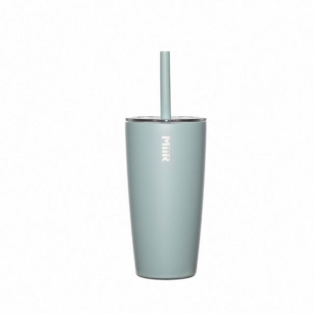 【MiiR】Straw Tumbler 雙層真空 保溫/保冰 吸管上蓋 隨行杯 16oz/473ml(鼠尾草綠)