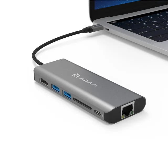 【ADAM 亞果元素】Hub A01 Type-C 100W 6 合 1 多功能轉接器(一秒擴充MacBook Pro)