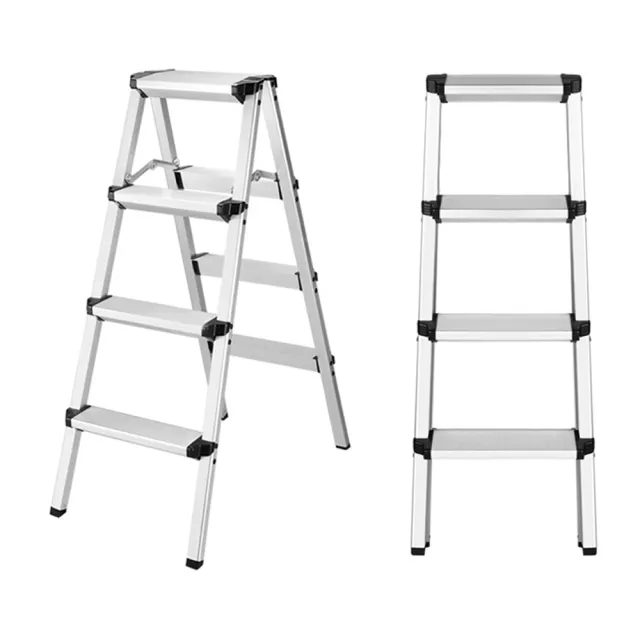 【WIN-WIN 穩穩】四階梯 加大加厚 耐重150KG(四階/鋁梯/A型梯/梯子/工作梯/摺疊梯/A字梯)