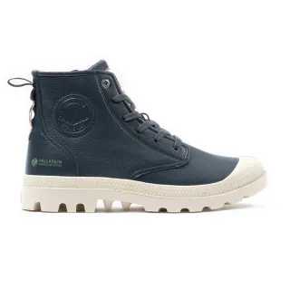 【Palladium】PAMPA HI RE-VEGAN LTH拉鍊高筒靴/男鞋/女鞋-休閒鞋-深藍/奶白(74378-410-M)