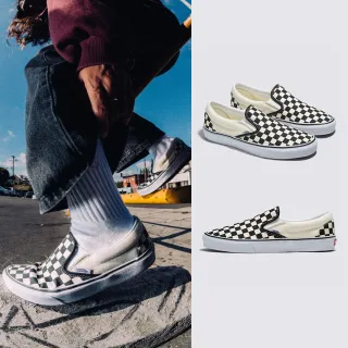 【VANS】官方旗艦 Classic Slip-On 黑白棋盤格滑板鞋/休閒鞋/帆布