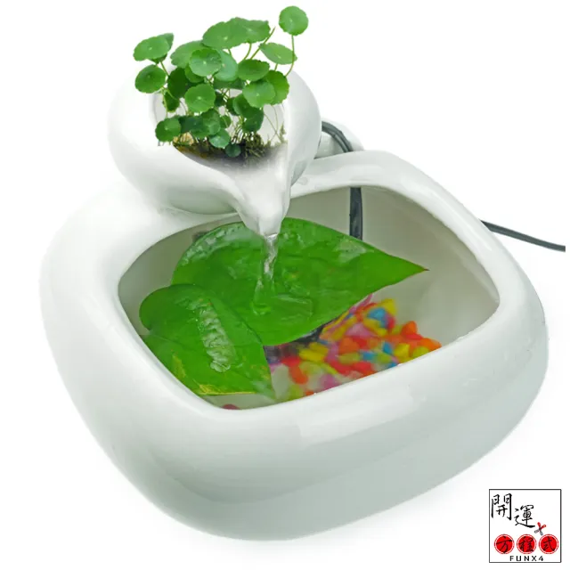 【開運方程式】陶瓷流水聚寶盆白色金運加速催財(開店入厝禮風水擺件專業陶藝品)