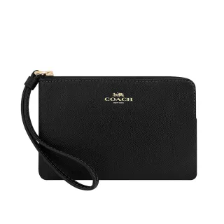 【COACH】防刮皮革手拿包(黑色)