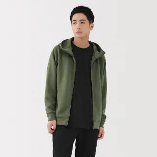 【MUJI 無印良品】男抗UV速乾裏毛拉鍊連帽外套(灰白/黑色/卡其綠)