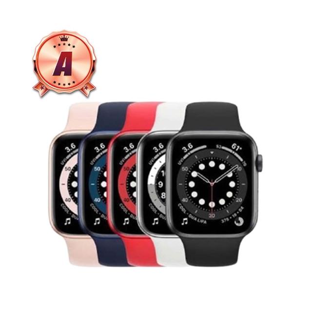 【Apple】A級福利品 Watch Series 6 44mm GPS A2292(藍色鋁金屬錶殼+運動型錶帶)