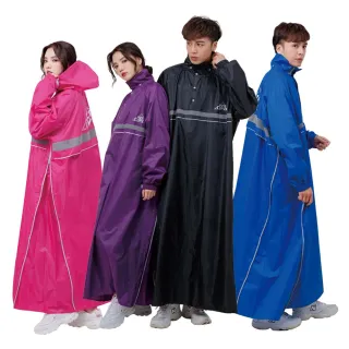 【FAIRRAIN】R3半開式雙側開連身雨衣(套頭式穿脫快速 衣側拉鍊方寬設計)