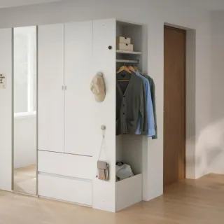 【iloom 怡倫家居】NEWT 600型開放式衣櫃(衣櫃 櫥櫃 櫃子 衣物收納櫃 抽屜櫃)