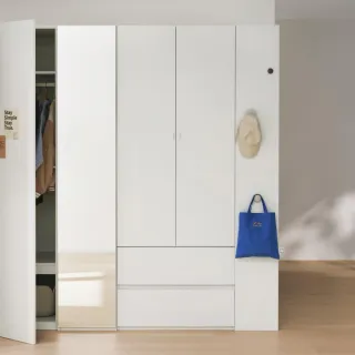 【iloom 怡倫家居】NEWT 800型雙門衣櫃 附抽屜櫃(衣櫃 櫥櫃 櫃子 衣物收納櫃 抽屜櫃)