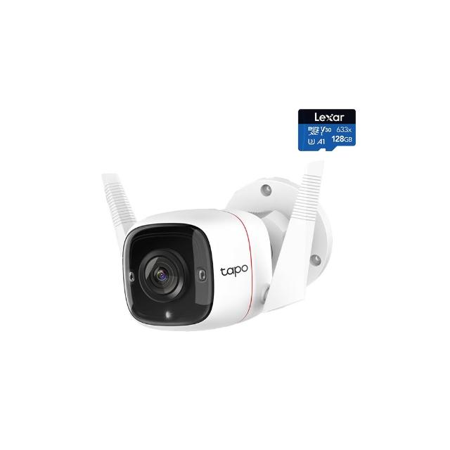 (128G記憶卡組)【TP-Link】Tapo C310 3MP 300萬畫素戶外WiFi無線網路攝影/ 監視器 IP CAM(IP66防水)