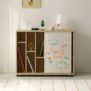 【iloom 怡倫家居】DOODLE 書櫃收納櫃 可塗鴉開合門片(書櫃 書架 兒童書架 置物書架)