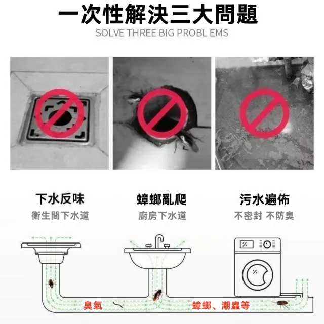 【思之選】防臭地漏硅膠衛生間內芯浴室神器下水道通用(圓形反味蓋洗衣機防蟲)