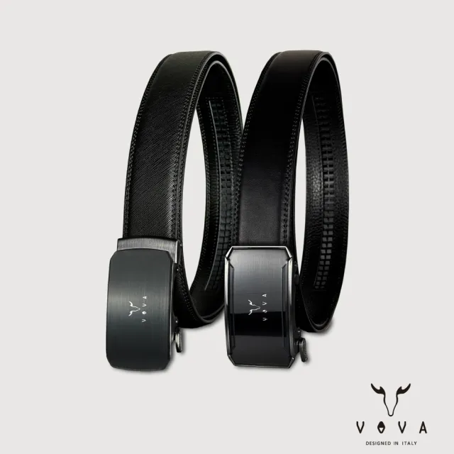 【VOVA 沃汎】職場型男 幾何自動扣皮帶-鎗色(VA019-008-SGU) 送禮推薦