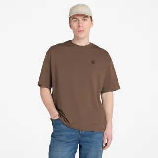 【Timberland 官方旗艦】男款咖啡色寬版休閒短袖T恤(A6AF7BK0)