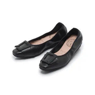 【FAIR LADY】我的旅行日記 典雅方釦羊皮平底娃娃鞋(經典黑、502998)