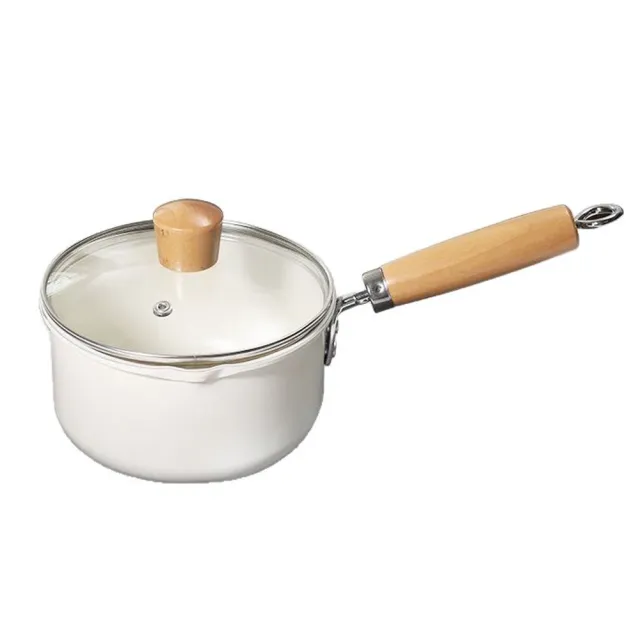 【QHL 酷奇】多款任選 陶瓷不沾鍋牛奶鍋-附鍋蓋-18/20CM(燉鍋/湯鍋/泡麵鍋)