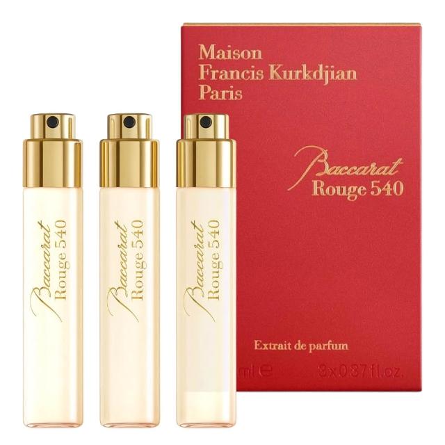 【Maison Francis Kurkdjian】Extrait Baccarat Rouge 540水晶之焰香精禮盒 3x11ml(紅盒.國際航空版)