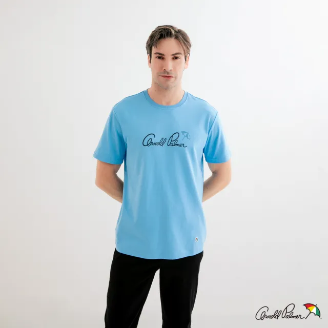 【Arnold Palmer 雨傘】男女裝-品牌經典刺繡印花親膚圓領T-shirt(多色)