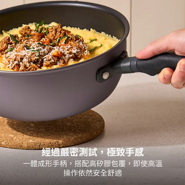 【MEYER 美亞】Accent微金亞光黑 陽極氧化不沾鍋 22cm小炒鍋(IH.電磁爐.適用/鍋深7.5cm)