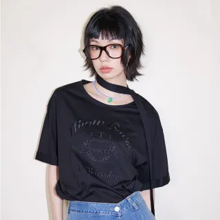 【gozo】A｜造型繞脖綁帶寬鬆涼感T恤(兩色)