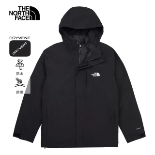 【The North Face 官方旗艦】北面男款黑色DRYVENT防水羽絨內裡三合一外套｜8DWXJK3
