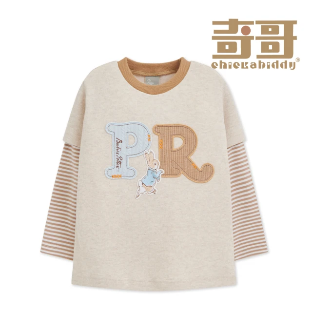 【奇哥】比得兔 男童裝 經典比得假兩件長袖T恤/上衣-天絲棉(1-4歲)
