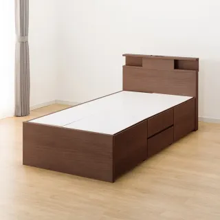 【NITORI 宜得利家居】◎雙人床座 床架 N-ZIO-C BOX MBR 附充電孔 附小夜燈(床座 充電孔 小夜燈)