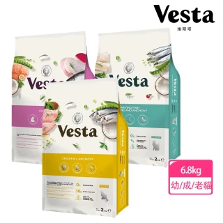 【Vesta 維斯塔】無穀皮毛保健 6.8kg 成幼貓雞+魚/成貓三種魚/老貓雞肉(皮毛保健 無穀 幼貓 成貓 熟齡貓)