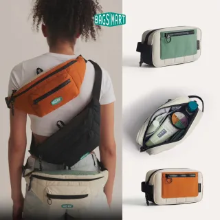 【BAGSMART】多功能腰包 斜挎包 收納盥洗包(美國品牌 大容量 絎縫 3C 收納 雲朵包)