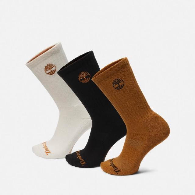 【Timberland 官方旗艦】中性多配色中筒襪三入組(A6AY5231)