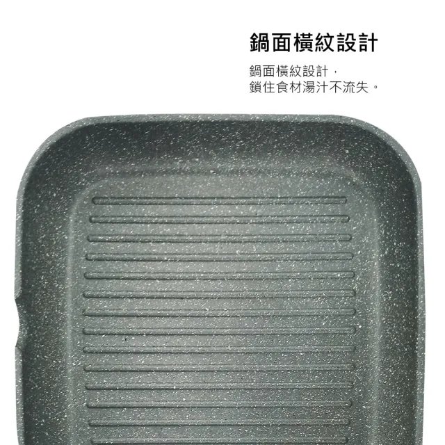 【PERFECT 理想】日式黑金鋼方型煎鍋28cm(台灣製造)