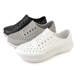 【Pretty】男女款 防水 洞洞鞋 雨鞋 水鞋 懶人鞋 休閒鞋 便鞋(白色、灰色、黑色)