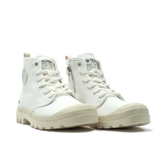 【Palladium】PAMPA HI ZIP ORGANIC拉鍊有機棉靴/休閒鞋-男鞋/女鞋-白(79101-116)