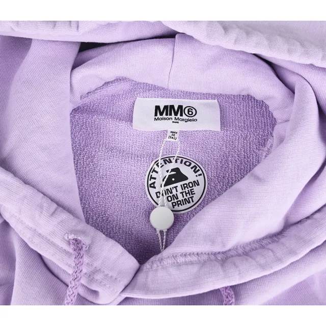 【MM6 MAISON MARGIELA】MM6 Maison Margiela長袖連帽T恤(女款/淡紫色)