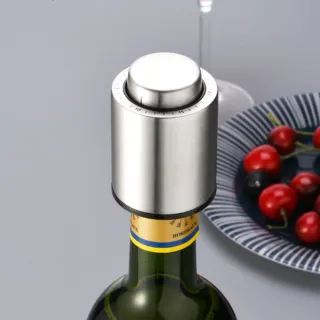 【YUNMI】真空按壓式記憶紅酒塞 不鏽鋼酒瓶塞 抽氣保鮮瓶塞 葡萄酒塞 紅酒瓶蓋 威士卡塞 香檳塞