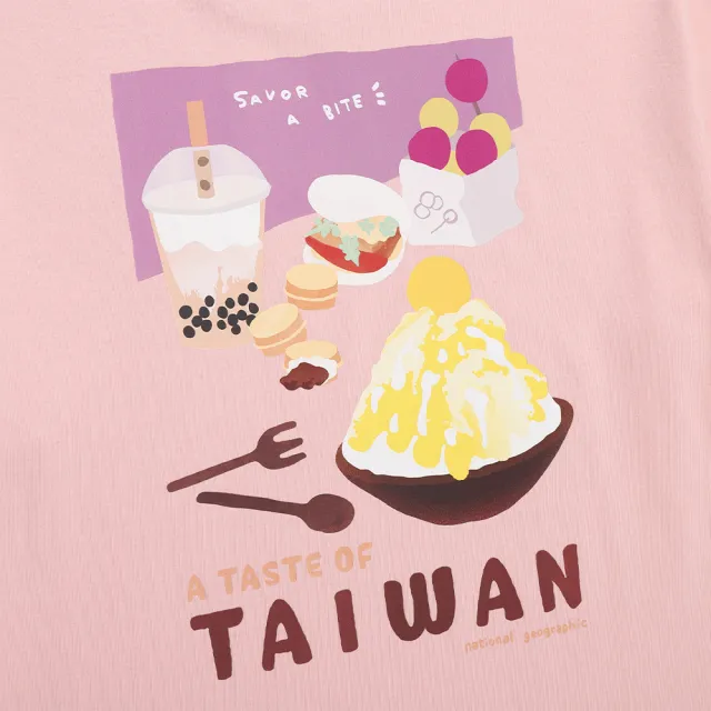 【National Geographic 國家地理】男女同款 台灣限定LOGO T恤- 美食(2色可選)