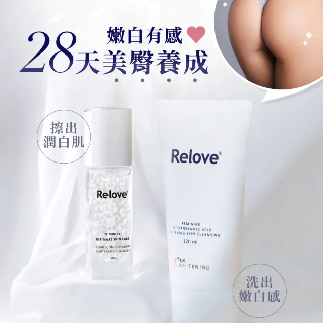 【Relove】私密雙效奇蹟嫩白組(私密美白賦活晶球凝露EX升級版+菸鹼醯胺私密美白清潔凝露)