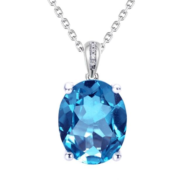 【BRILLMOND】天然拓帕石2克拉經典墜(主石2克拉 全925銀鍍白K金台)