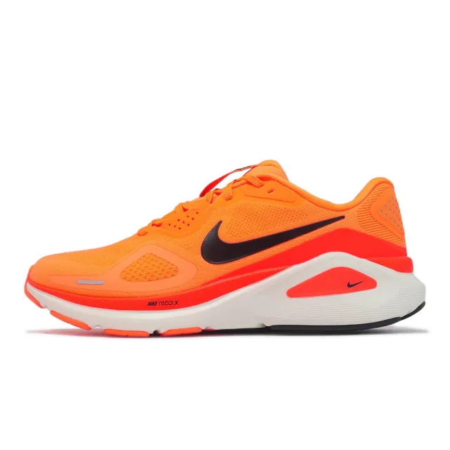 【NIKE 耐吉】慢跑鞋 Structure 26 男鞋 橘 黑 緩震 運動鞋(HJ1102-800)