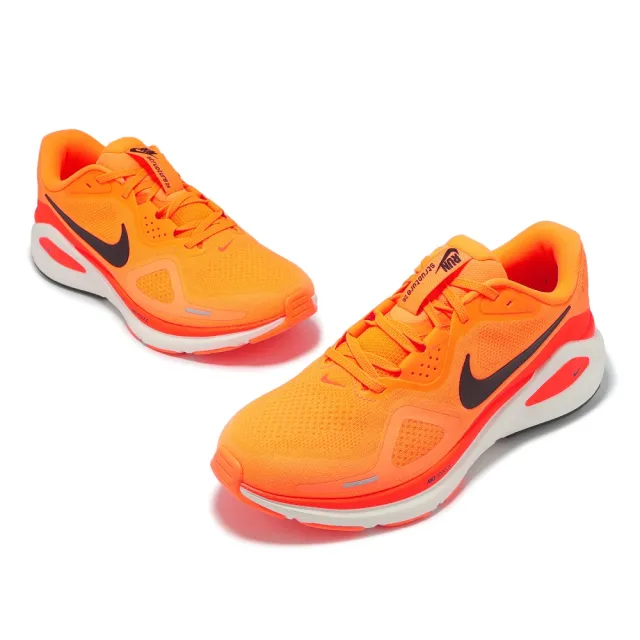 【NIKE 耐吉】慢跑鞋 Structure 26 男鞋 橘 黑 緩震 運動鞋(HJ1102-800)
