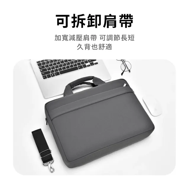 【OMG】單肩斜背手提筆電包 15.6-16.1吋 加絨氣囊防摔防撞電腦包 防潑水公事包 內膽包